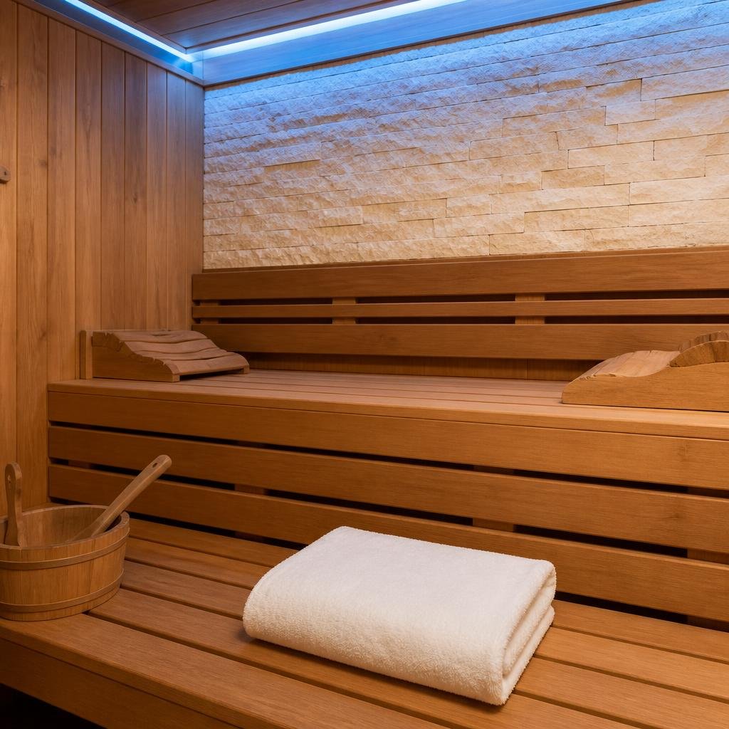 Cedar sauna interior